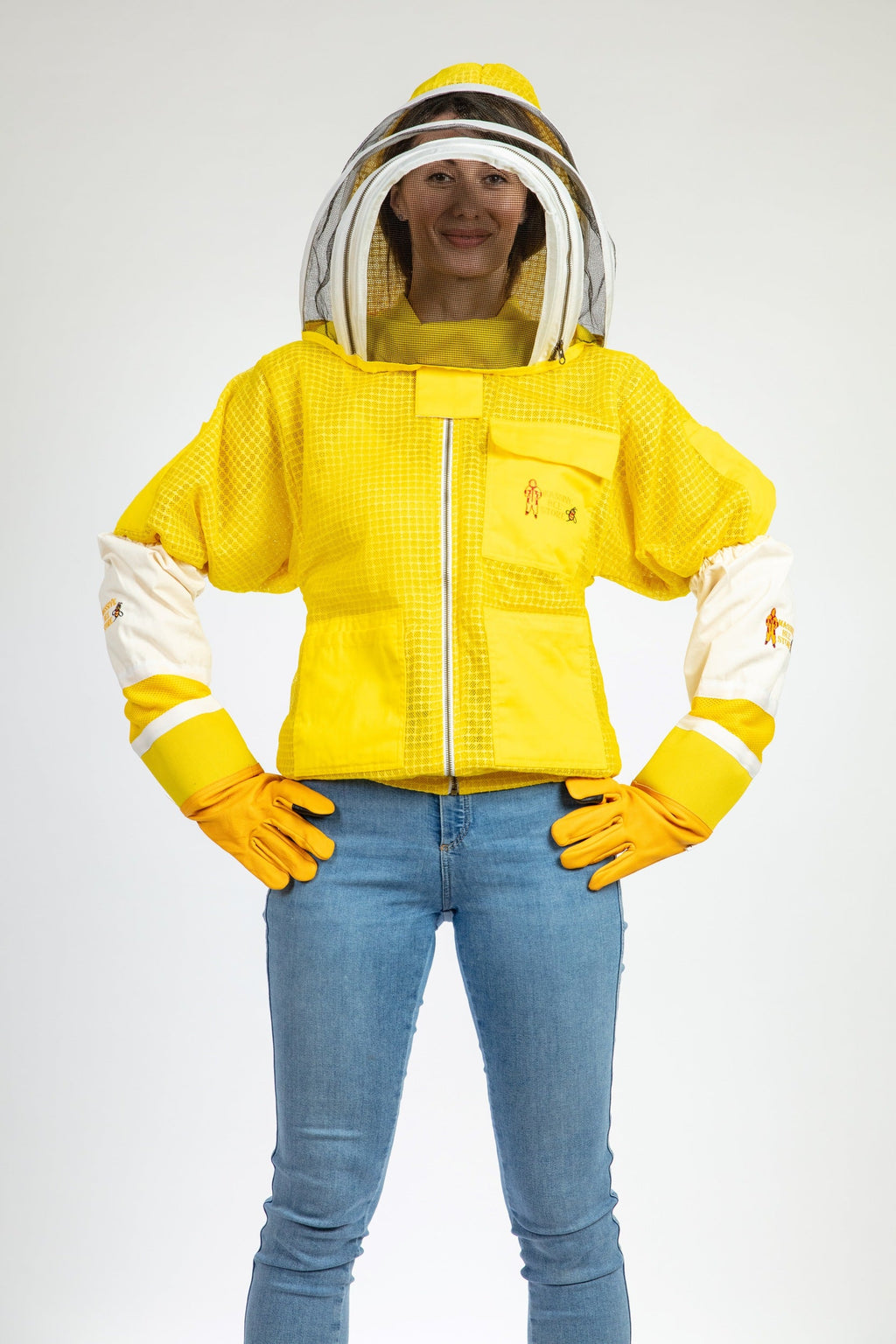 Yellow Beekeeping Ventilated Jacket with Fencing Veil