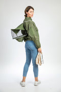 Olive Green Beekeeping Ventilated Jacket with Round Veil