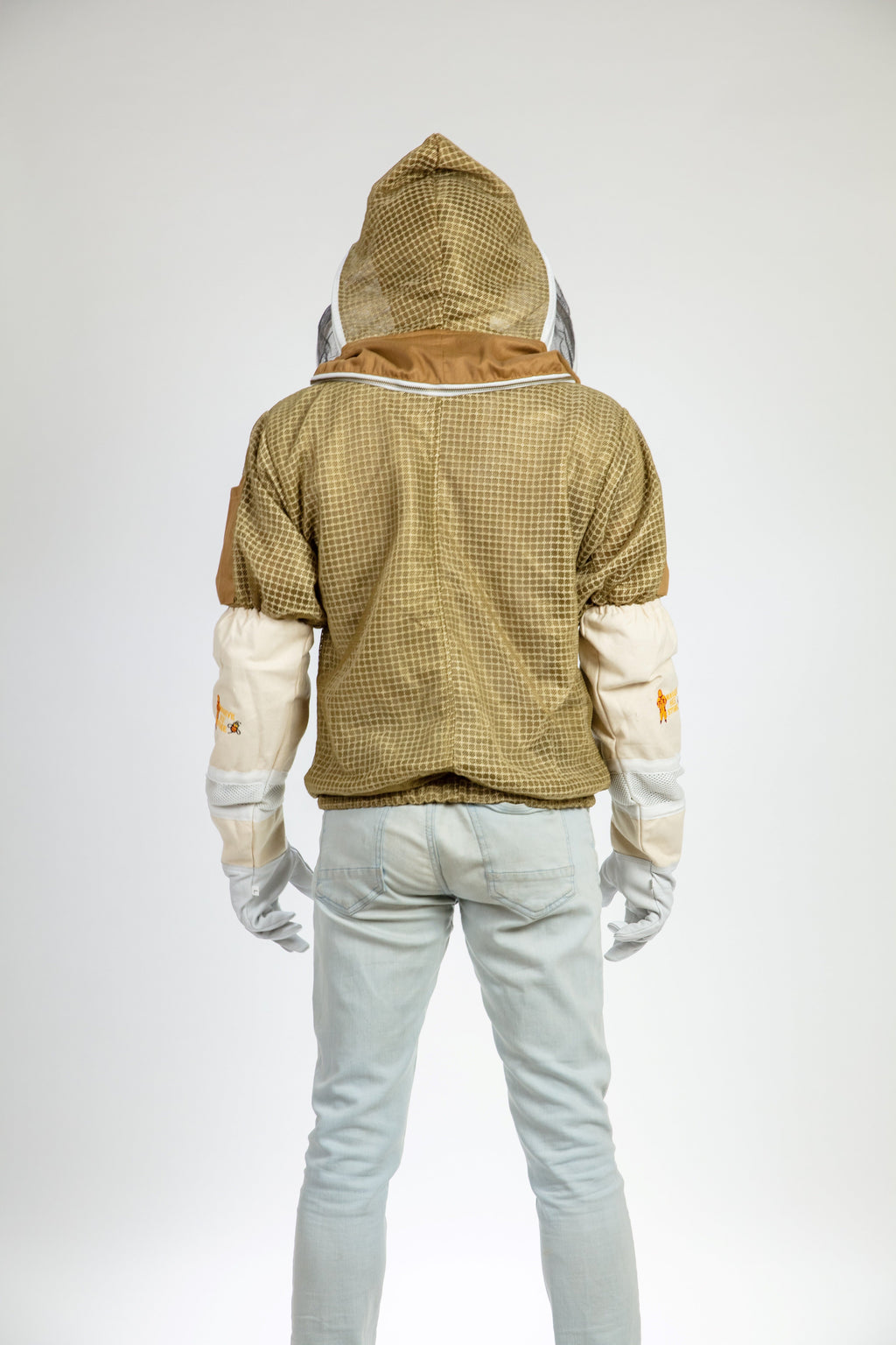 Khaki Beekeeping Ventilated Jacket with Fencing Veil
