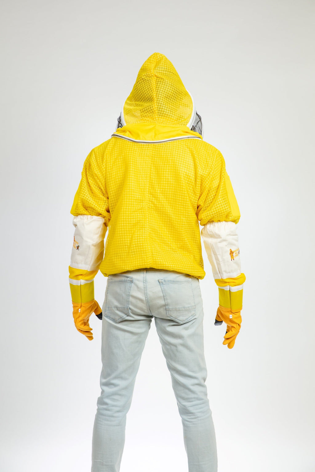 Yellow Beekeeping Ventilated Jacket with Fencing Veil