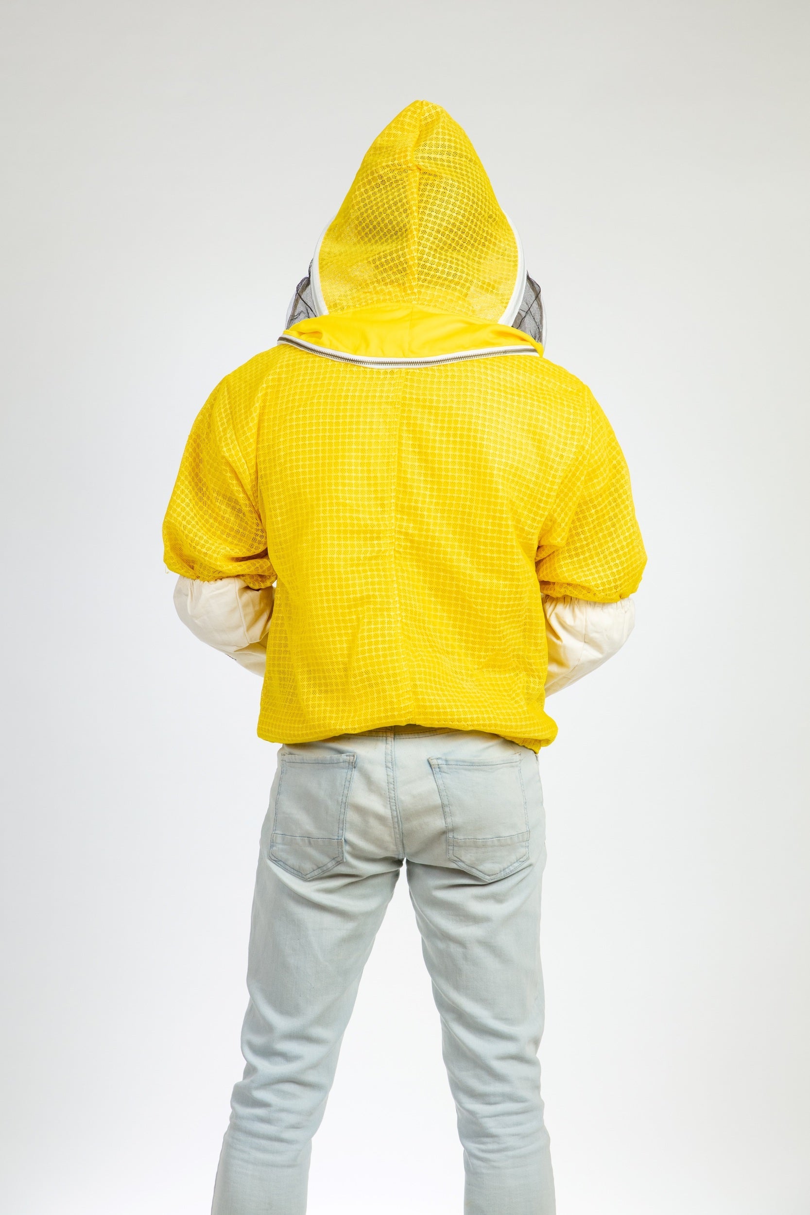 Yellow Beekeeping Ventilated Jacket with Fencing Veil