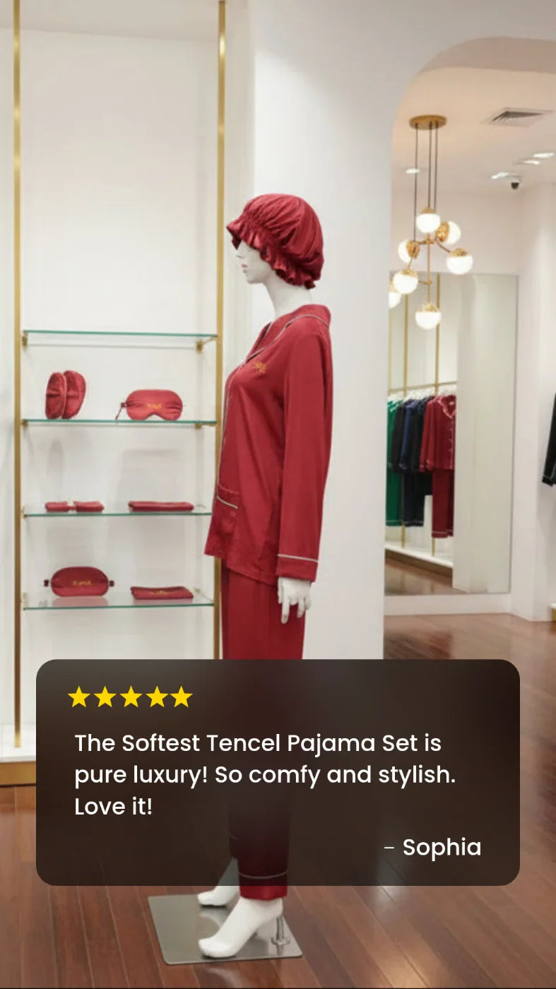 Softest Tencel Modal Pajama Set with Bonnet | Sustainable Sleepwear