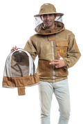 Khaki Beekeeping Ventilated Jacket with Round Veil & fencing jacket