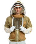 Khaki Beekeeping Ventilated Jacket with Fencing Veil