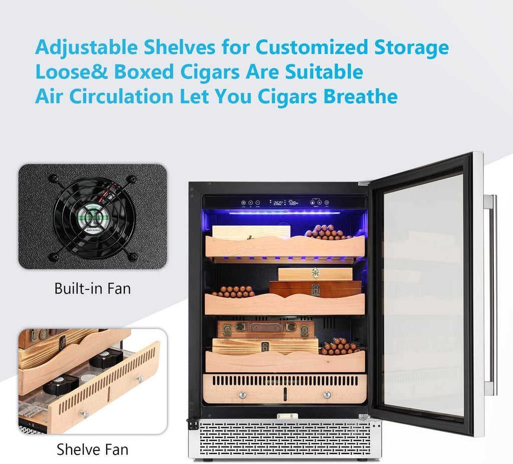 24 Inch Cigar Humidor Electric Humidor Silver Steel X51256