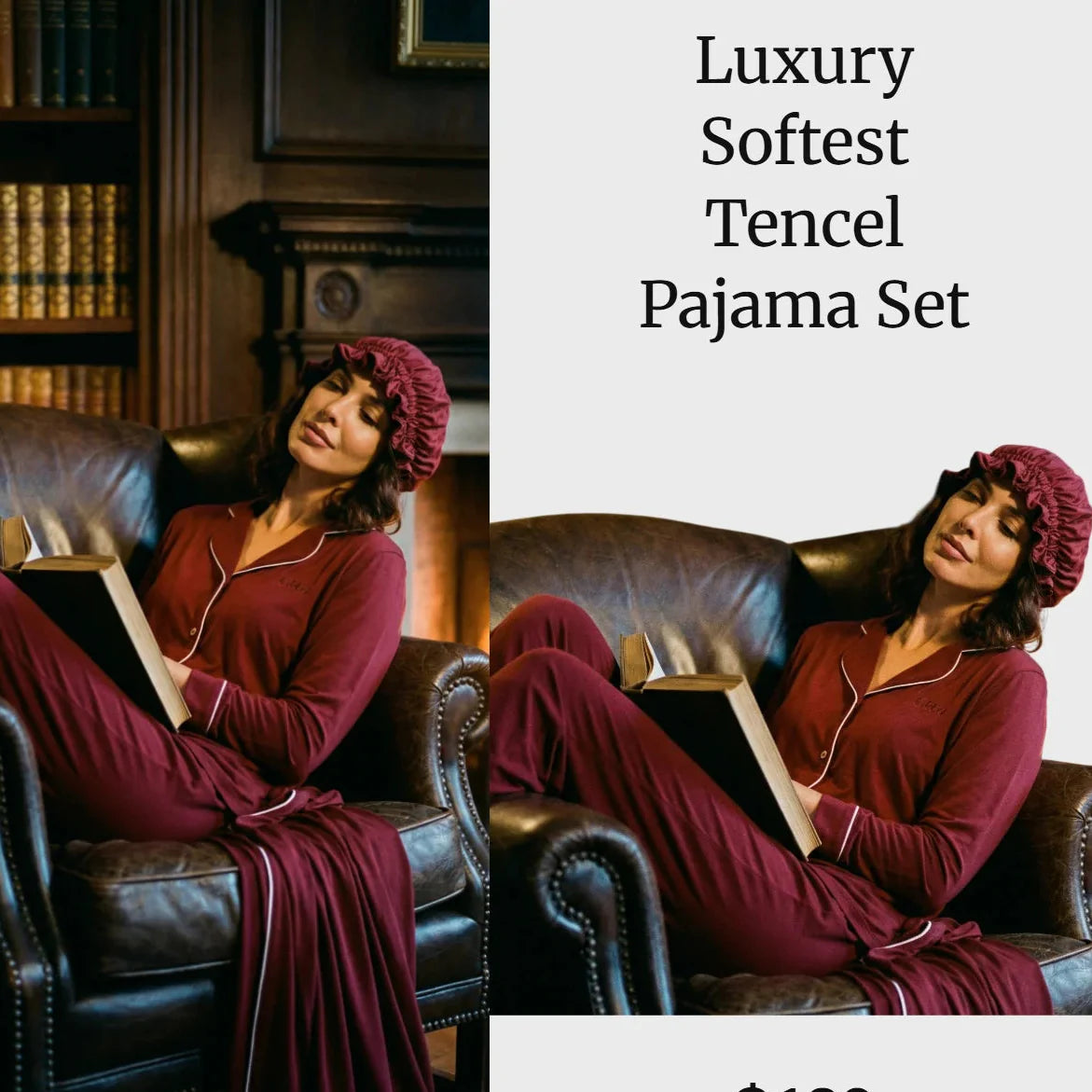 Softest Tencel Modal Pajama Set with Bonnet | Sustainable Sleepwear