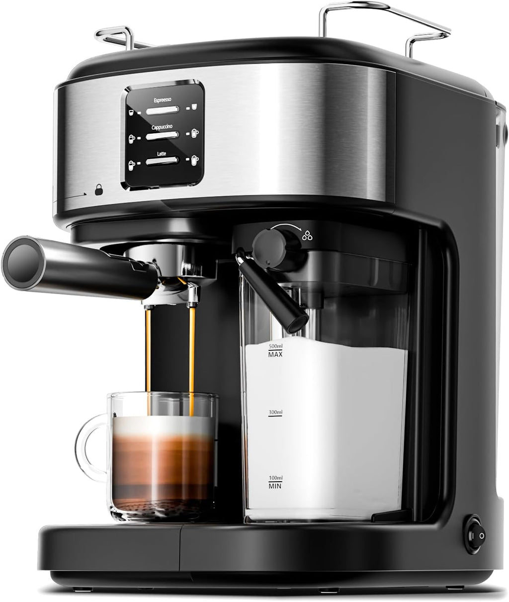 3 in 1 Professional Espresso Maker with Dual Heating System & Capsule Compatible CM8011