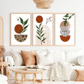 3 Piece Abstract Wall Art Boho Geo Botanical Set