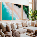 3 Piece Art Wall – Blue Beach and Green Forest Aerial Print