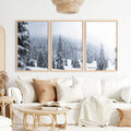 3 Piece Black White Nordic Winter Forest Wall Art Set