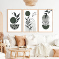 3 Piece Boho Wall Art Prints Mid-Century Abstract Decor
