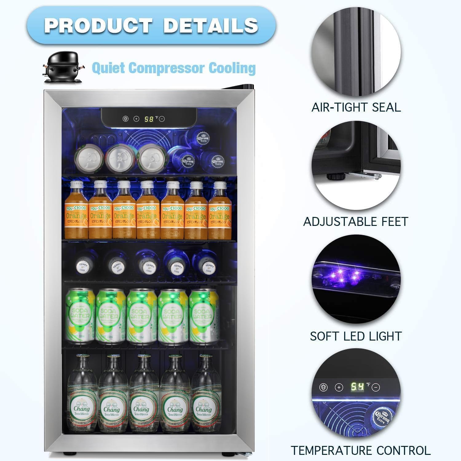 3.2 cu.ft  Wine Cooler/Cabinet Beverage Refrigerator W5899H