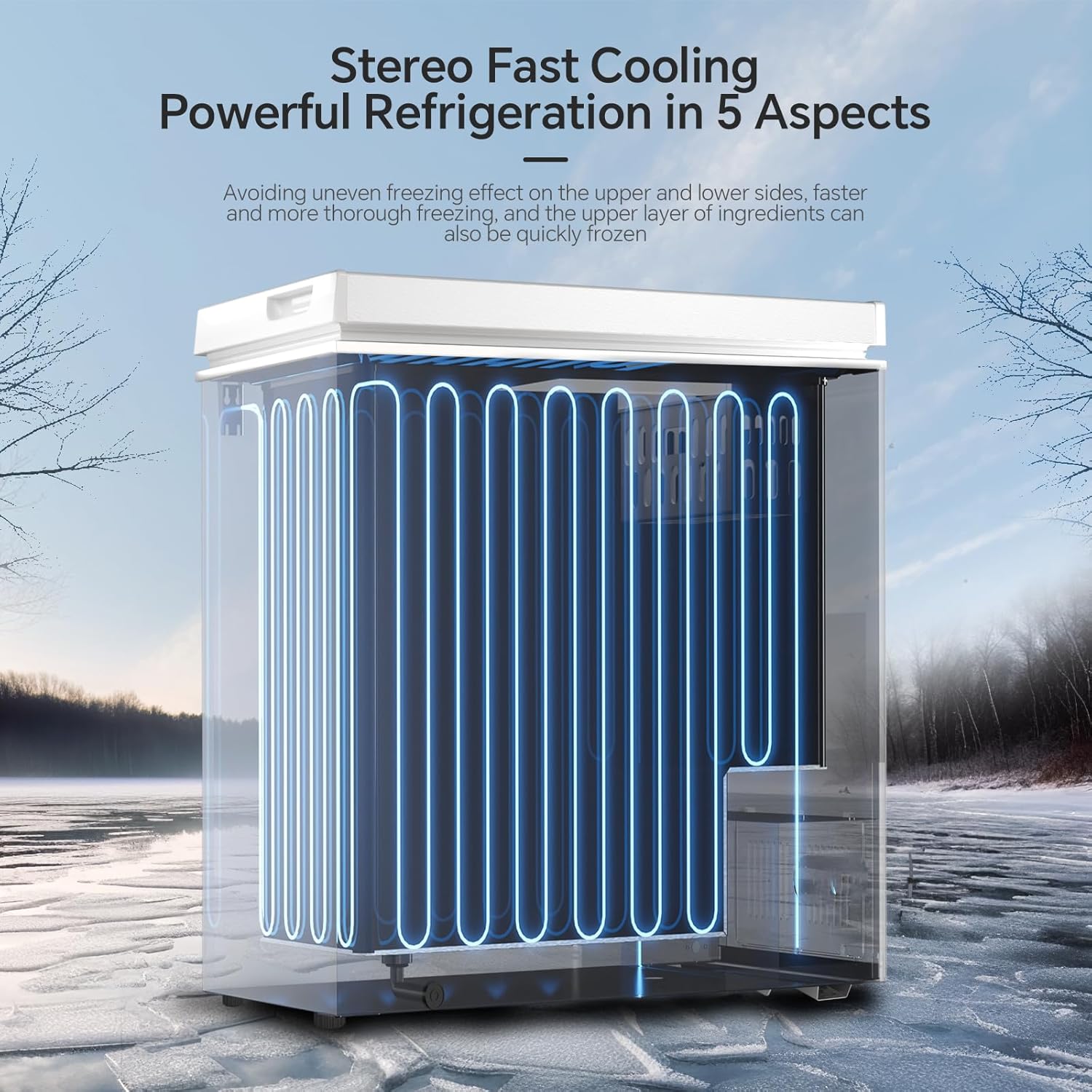 3.5 Cubic Feet Chest Freezer with 2 Removable Baskets D5897H