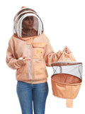 Sand/Peach Beekeeping Ventilated Jacket with Round Veil & fencing jacket