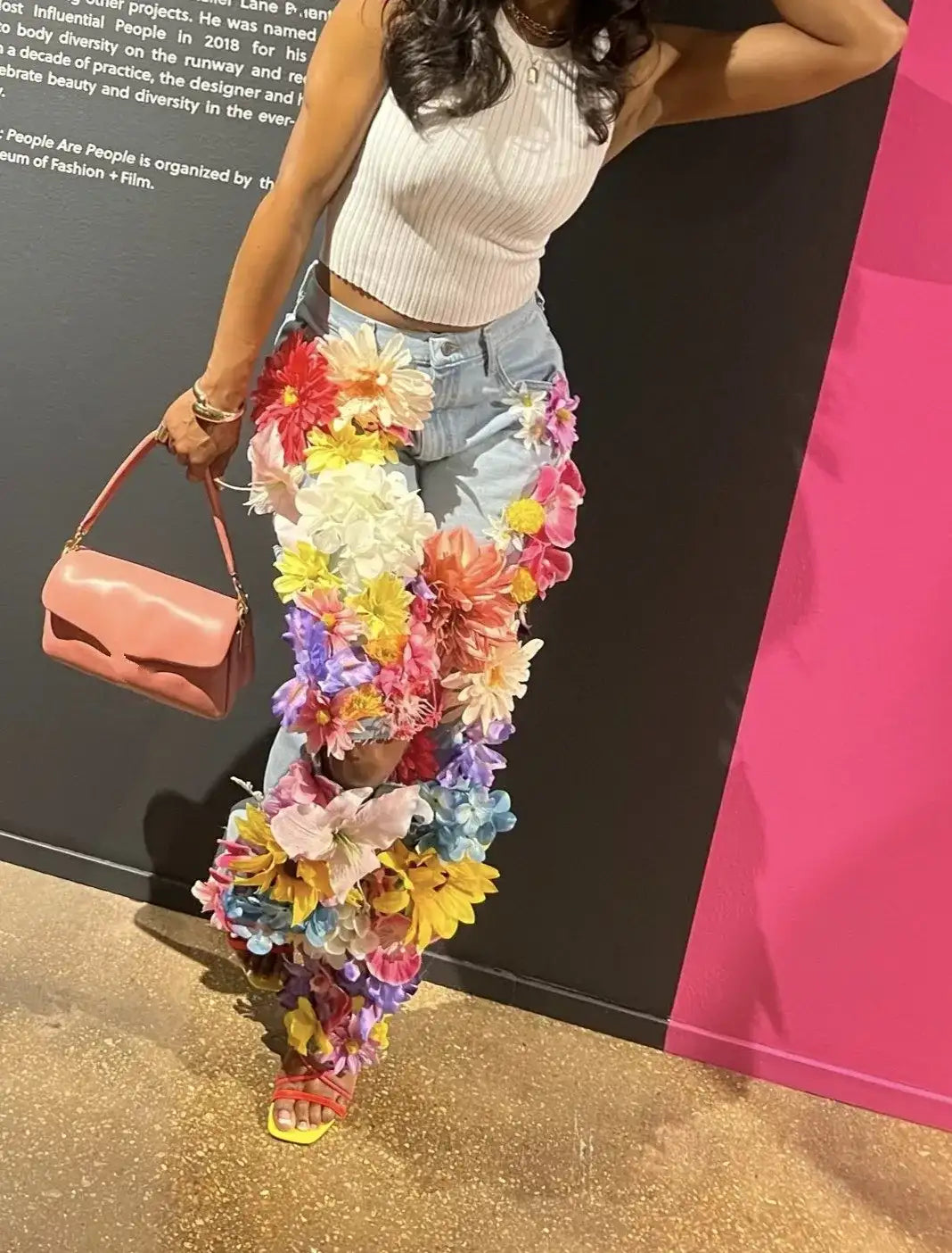 3D Flower Jeans | Designer Streetwear Denim | Maison Novaire