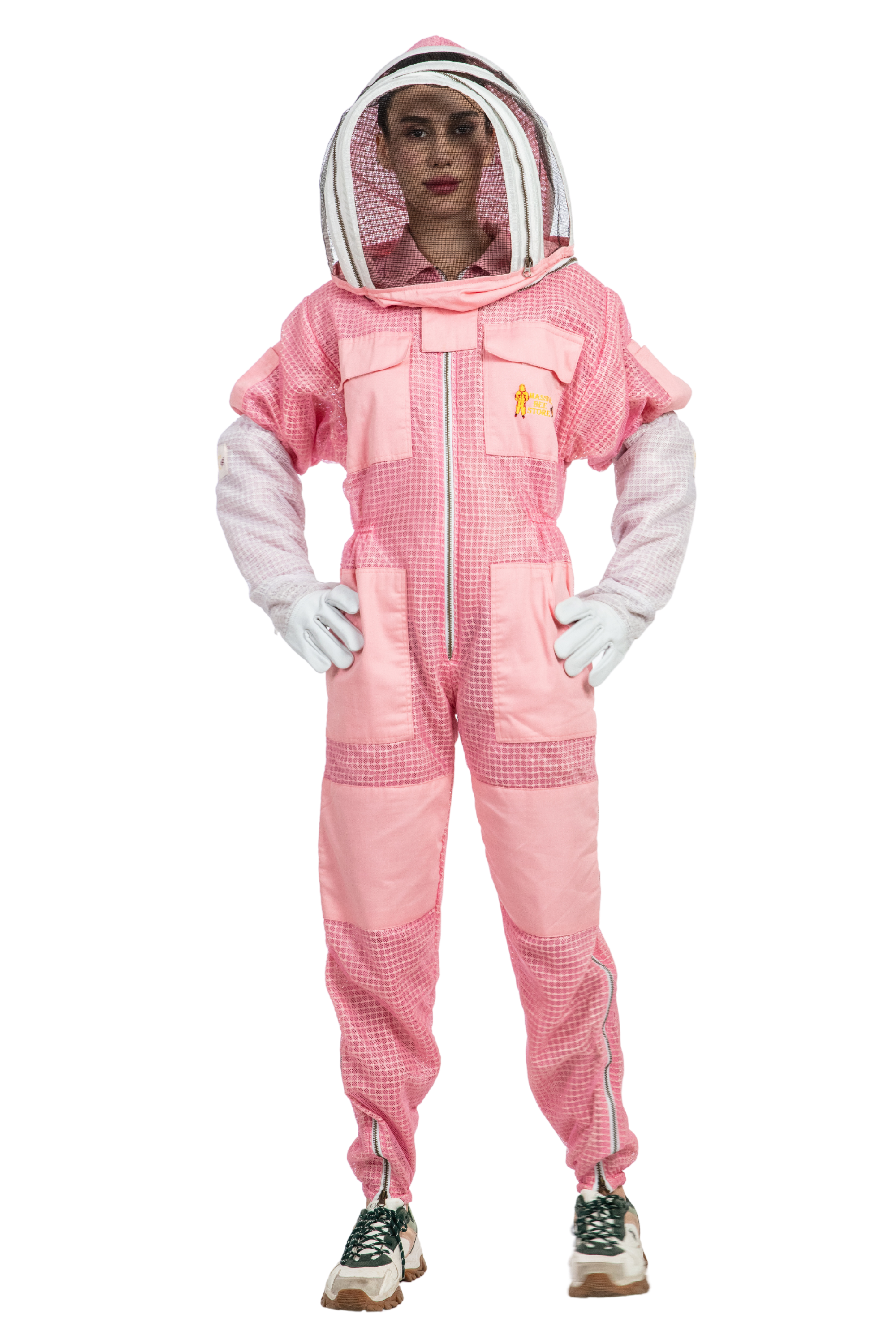 Pink Beekeeping Ventilated Suits with Fencing Veil