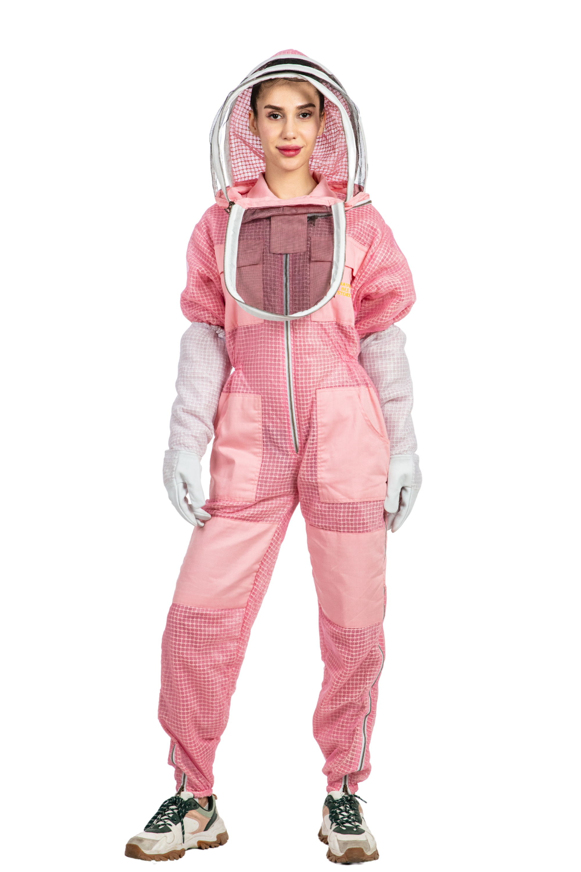 Pink Beekeeping Ventilated Suits with Fencing Veil