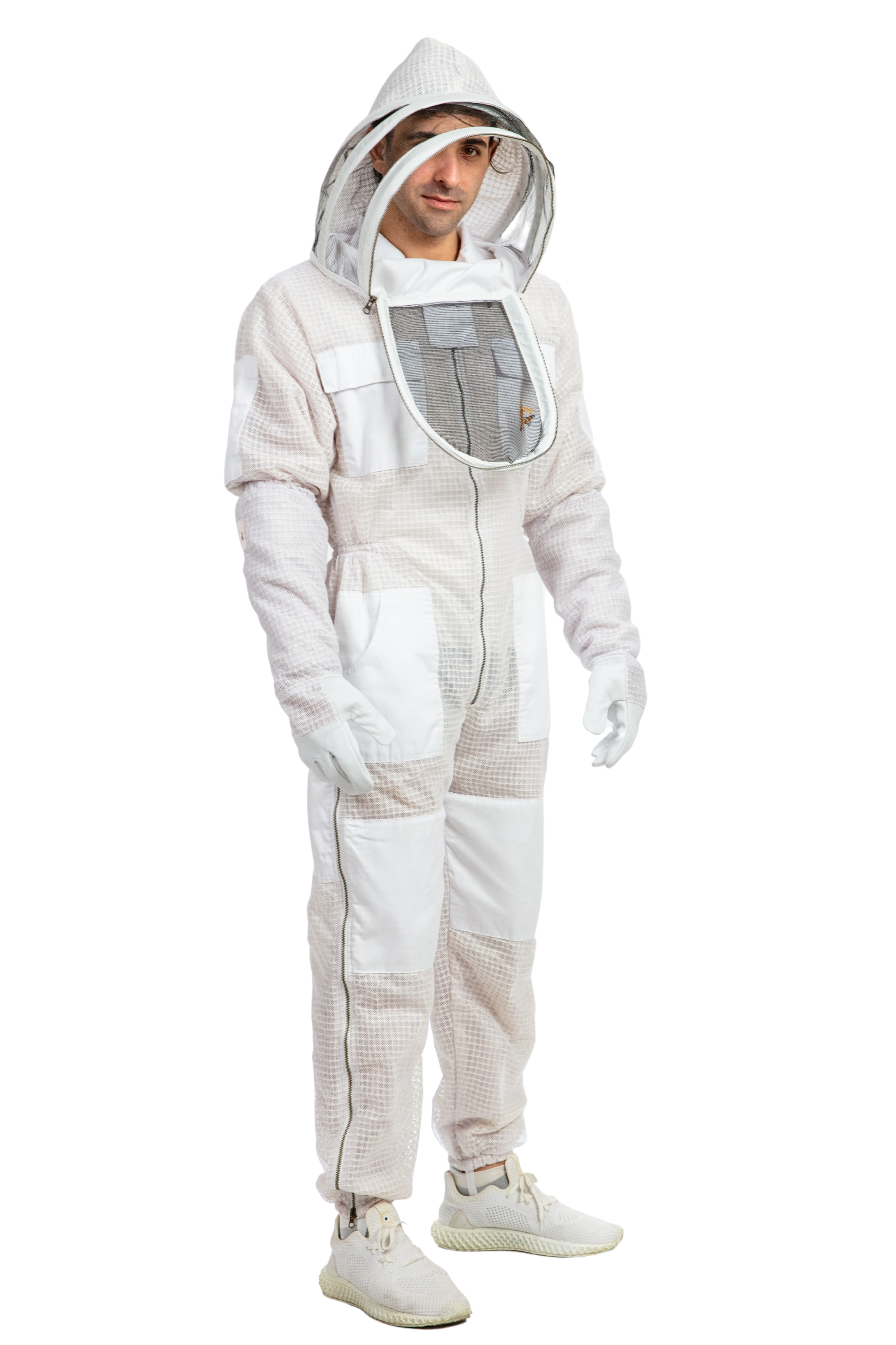 White Beekeeping Ventilated Suits with Fencing Veil
