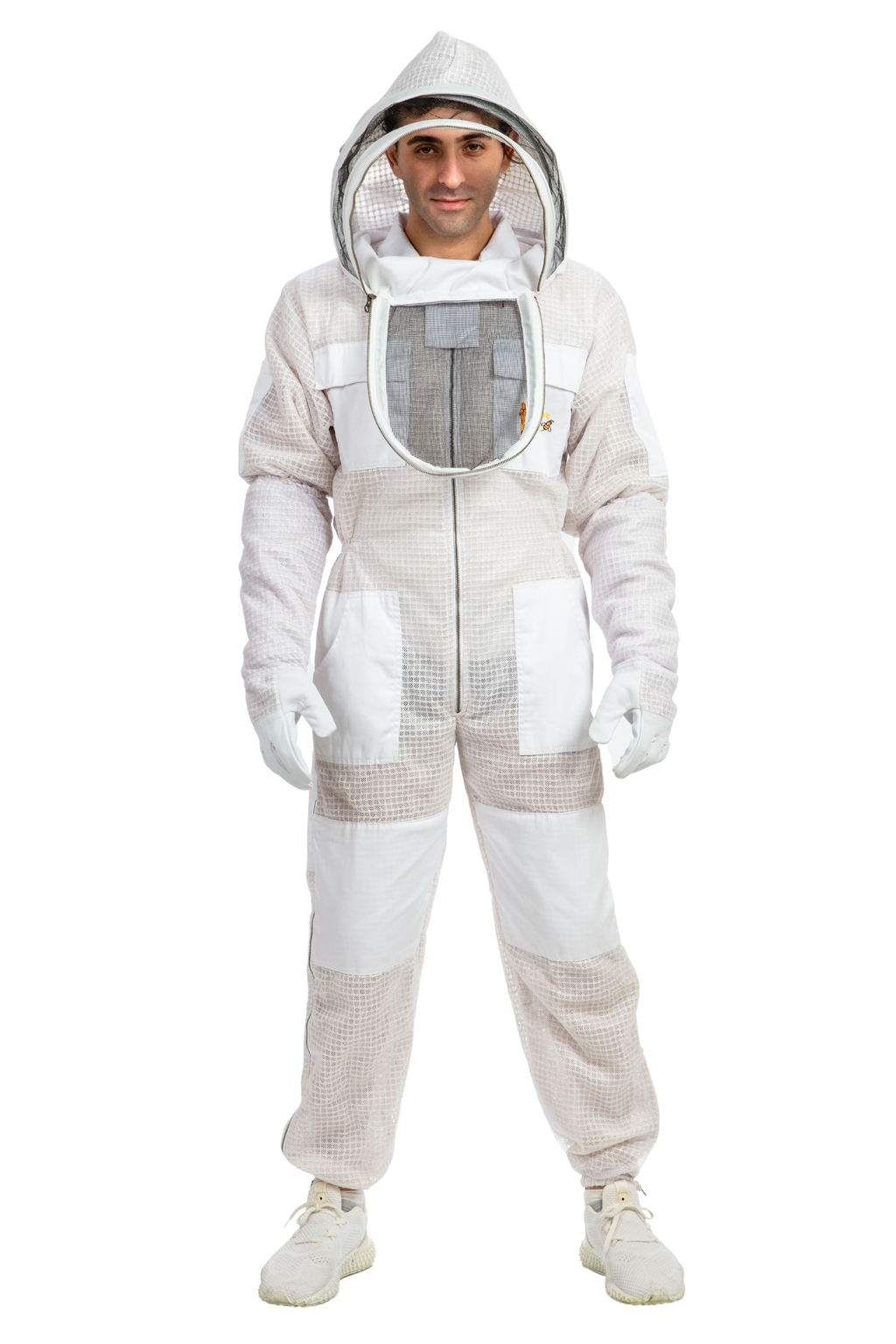 White Beekeeping Ventilated Suits with Fencing Veil