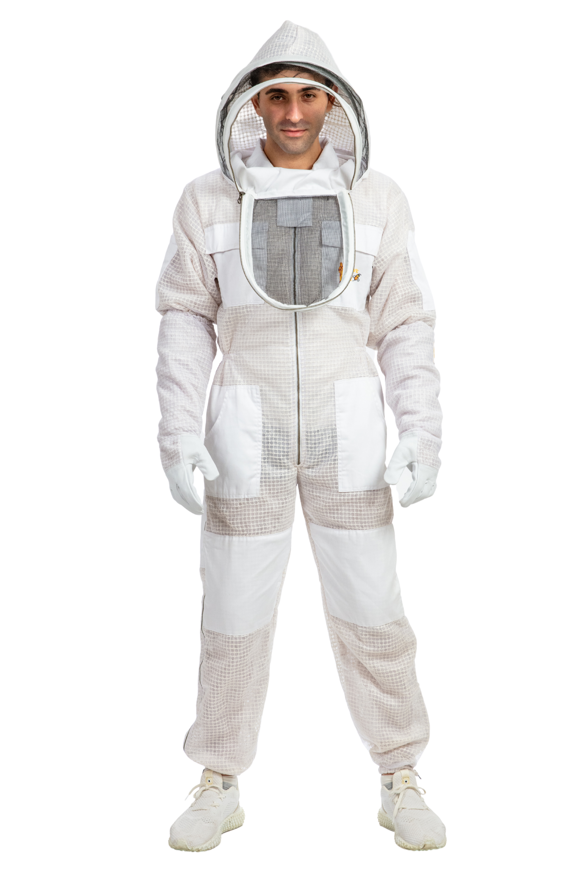 White Beekeeping Ventilated Suits with Fencing Veil