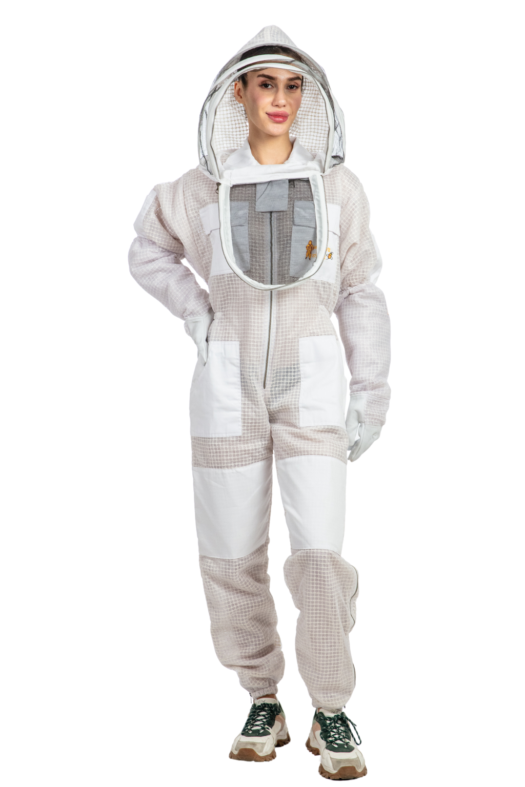 White Beekeeping Ventilated Suits with Fencing Veil