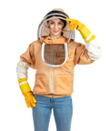 Sand Beekeeping Ventilated Jacket with Fencing Veil