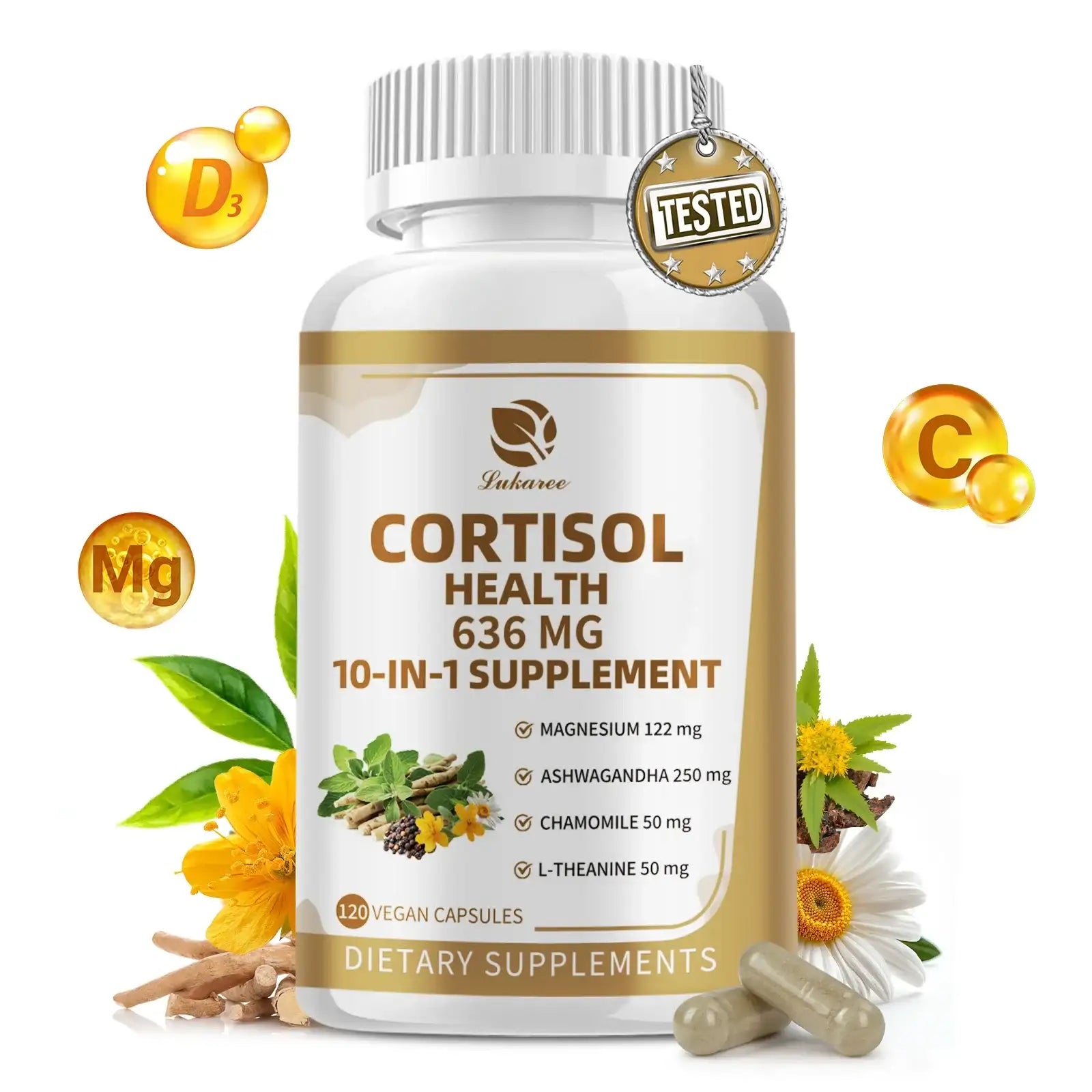 Cortisol Health Capsules | Stress Relief Cortisol Balance | Non-GMO