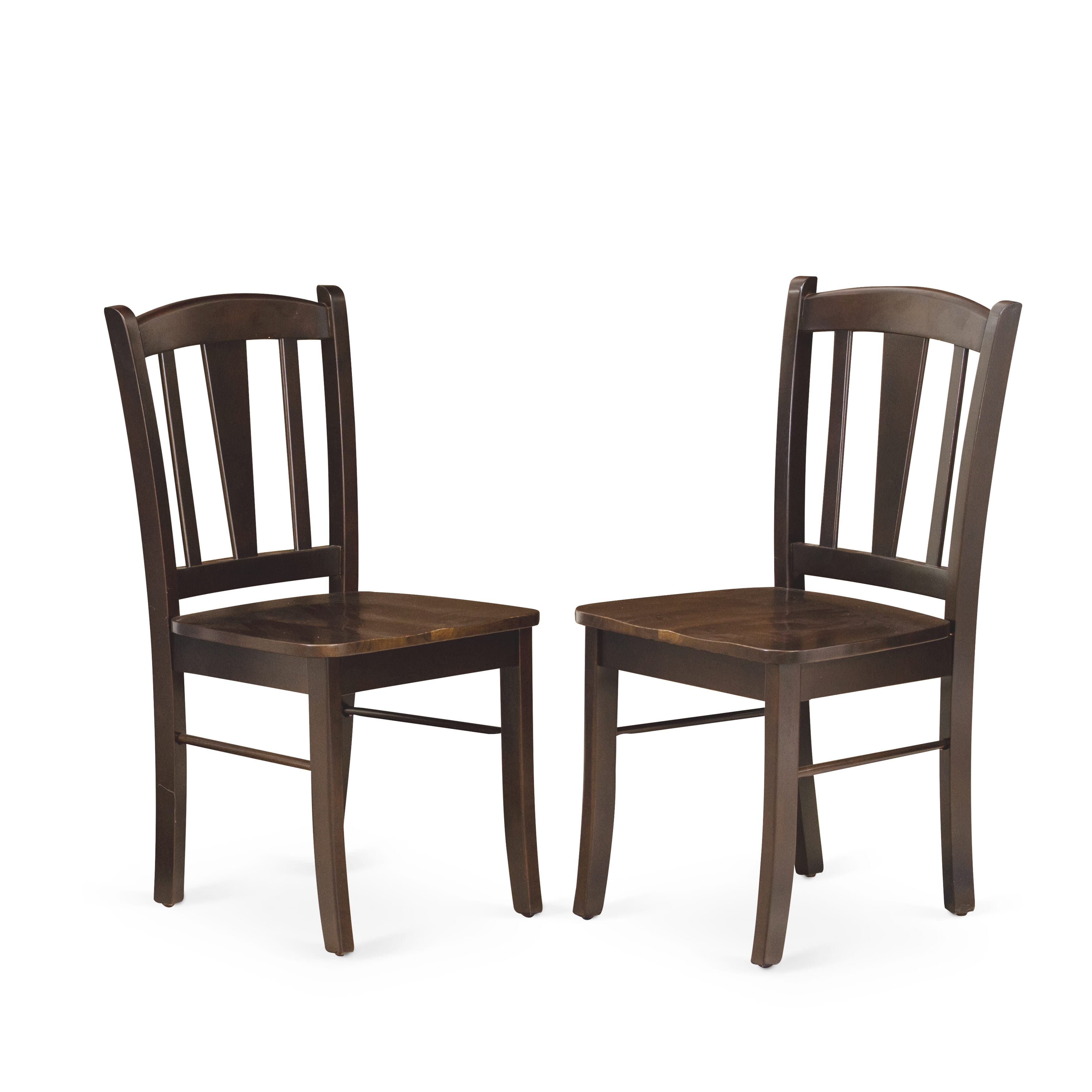 EAST WEST FURNITURE - AMDL5-MAH-W - 5-Piece Modern Dining Set- 4 Dining Chair and Wood Dining Table - Wooden Seat and Slatted Chair Back - Mahogany Finish