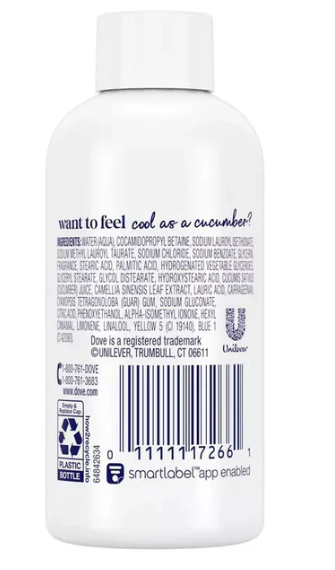 Dove Cucumber & Green Tea Body Wash (3oz)