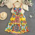Floral A-Line Dress Women | High Waist Party Attire