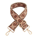 Brown & Apricot Medallion Bag Strap - Gold Hardware