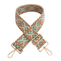 Mint & Beige Medallion Bag Strap - Gold Hardware