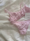 Pink Lace Bra Set Woman Adjusted-strap Seamless Bras+Low Waist Panties Female Casual Simple Solid High Elasticity Lingerie Sets