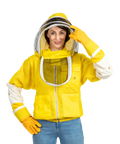Yellow Beekeeping Ventilated Jacket with Fencing Veil