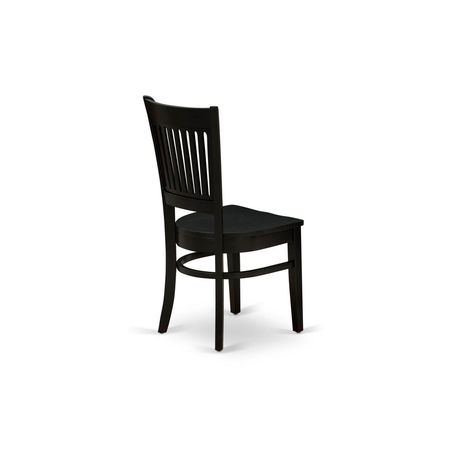 EAST WEST FURNITURE - AMVA5-BLK-W - 5-Piece Kitchen Dining Set- 4 Dining Chair and Modern Round Dining Table - Wooden Seat and Slatted Chair Back (Black Finish)