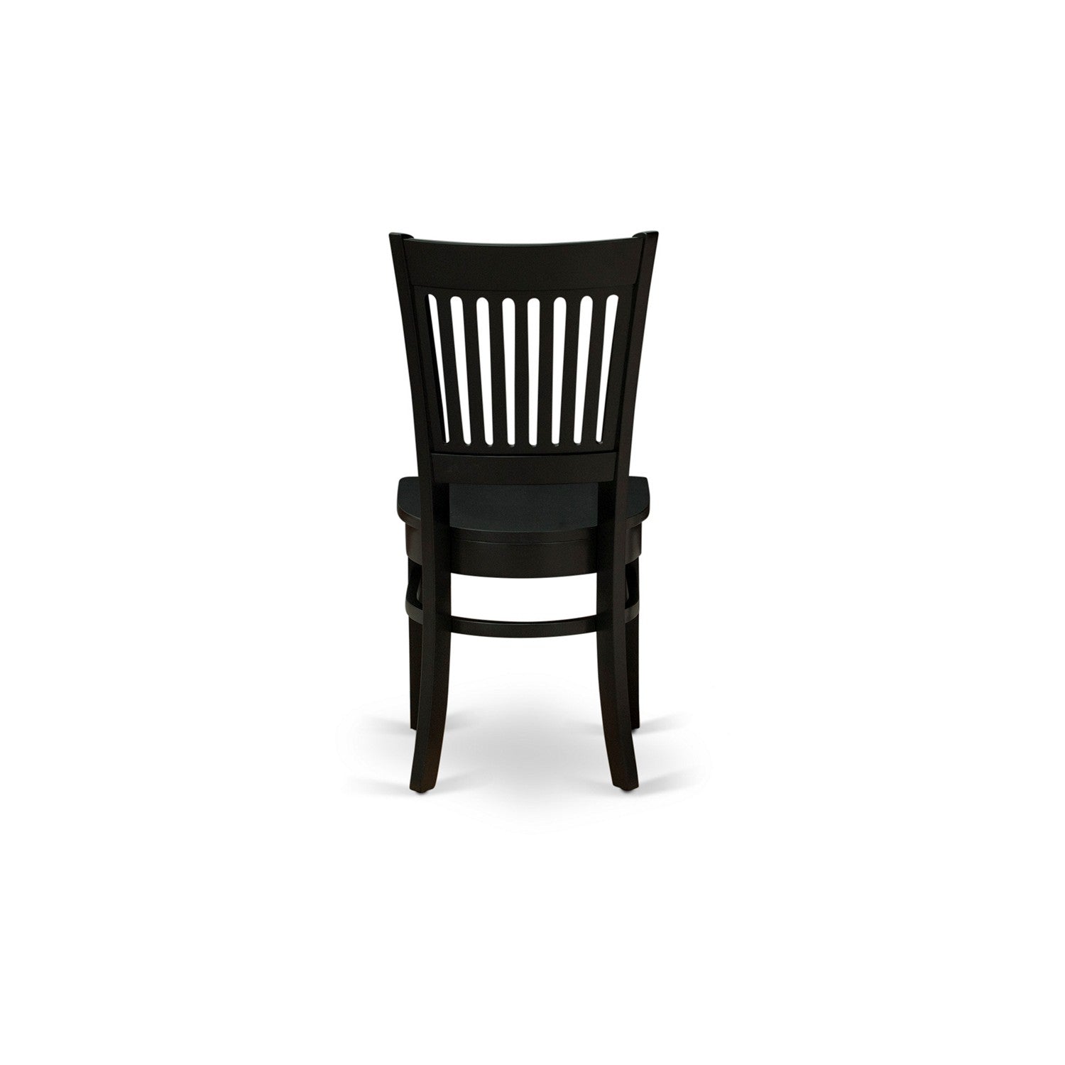 EAST WEST FURNITURE - AMVA3-BLK-W - 3-Pc Dinette Room Set- 2 Modern Dining Room Chair and Kitchen Dining Table - Wooden Seat and Slatted Chair Back (Black Finish)