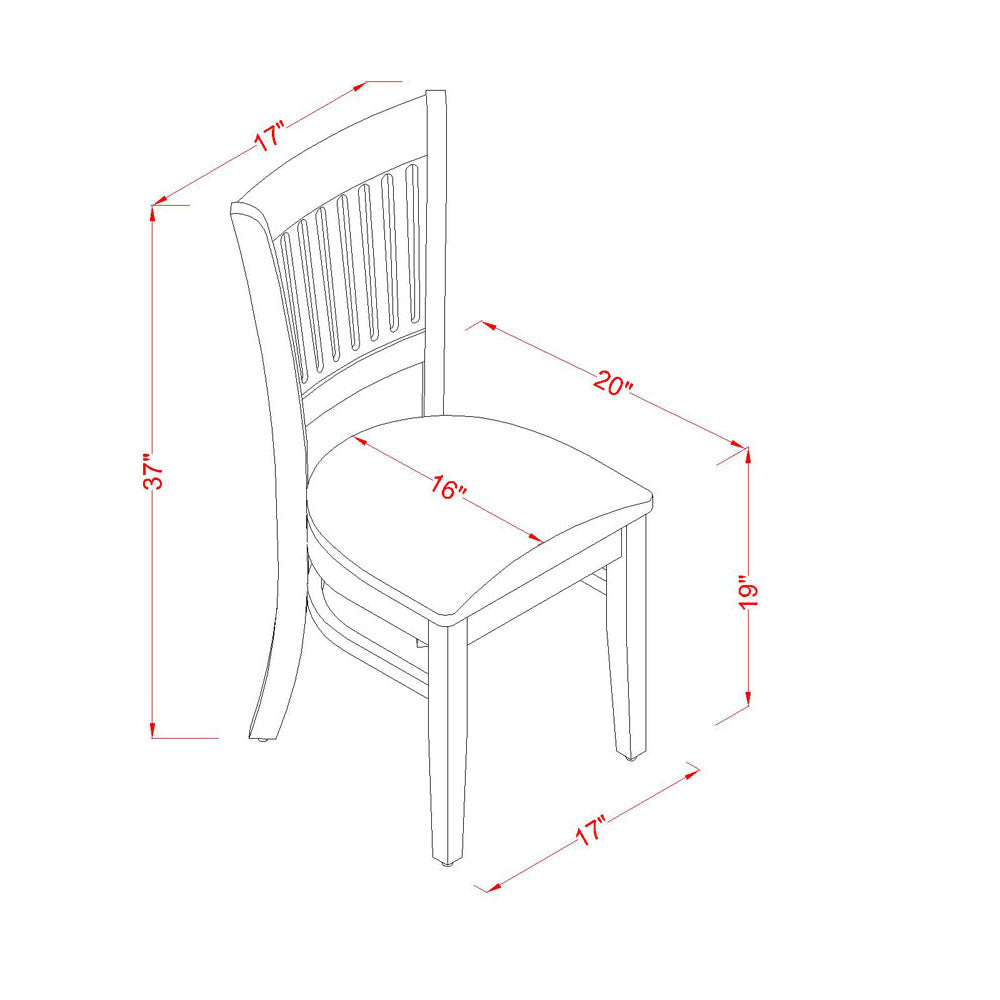 EAST WEST FURNITURE - AMVA3-LWH-C - 3-Piece Dinette Set- 2 Dining Room Chair and Round Dining Table - Linen Fabric Seat and Slatted Chair Back (linen white Finish)