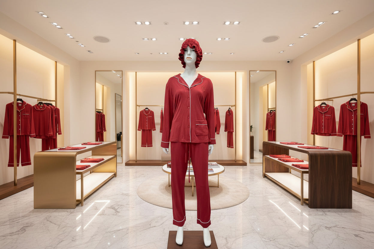 Softest Tencel Modal Pajama Set with Bonnet | Sustainable Sleepwear