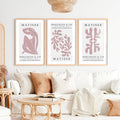 Abstract Matisse Paintings Pastel Cutout Art Set of 3