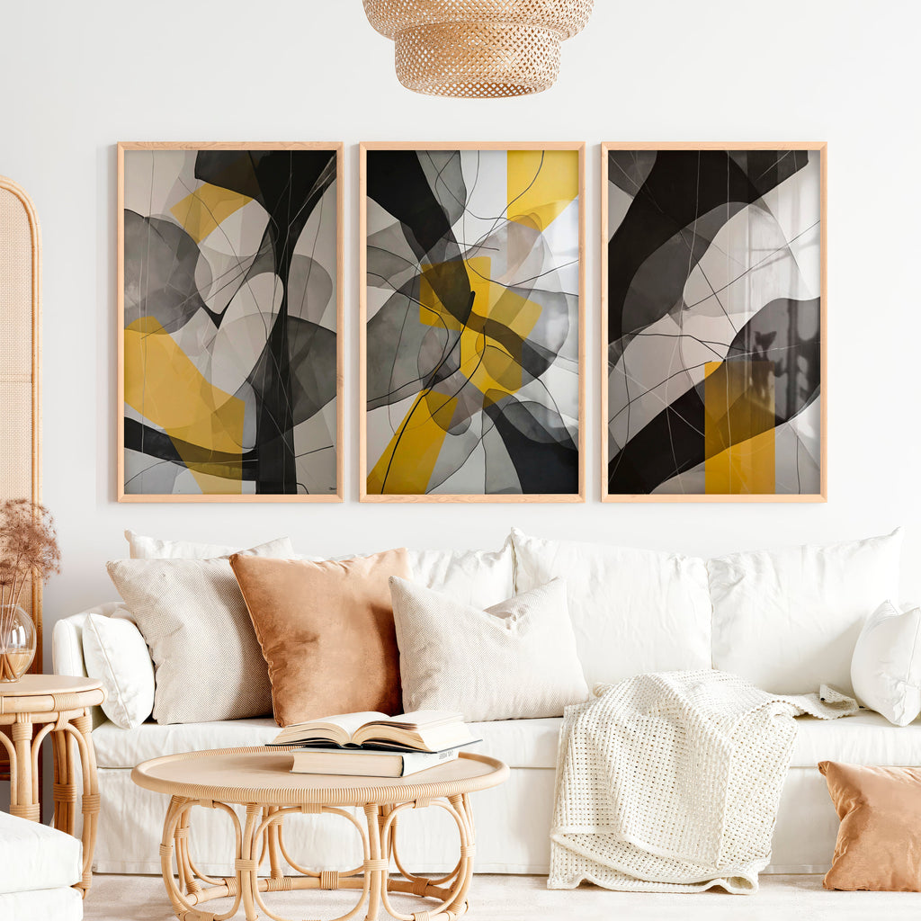 Abstract Painting for Sale - Modern Wall Art Set of 3