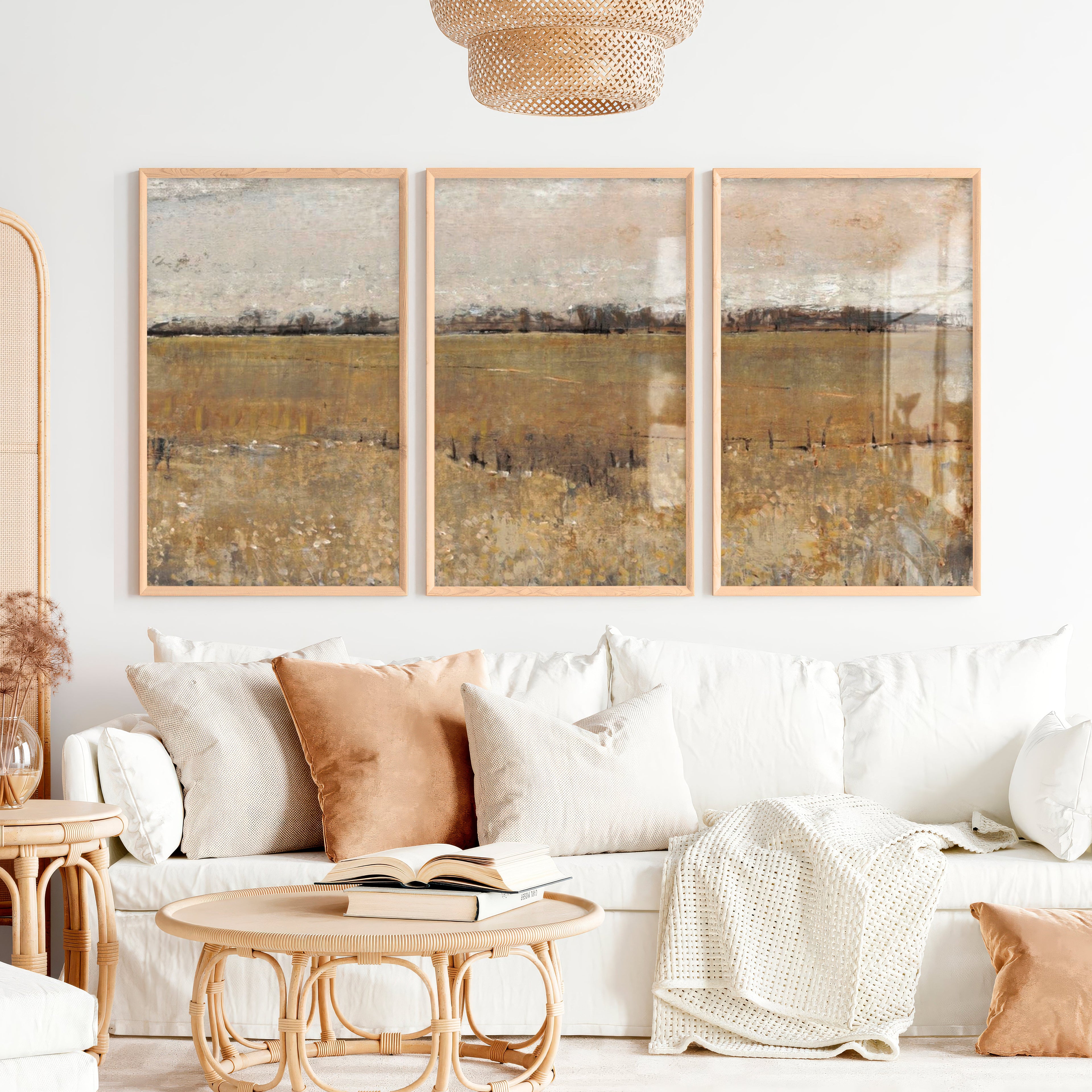 Abstract Wall Painting - Neutral Landscape Art