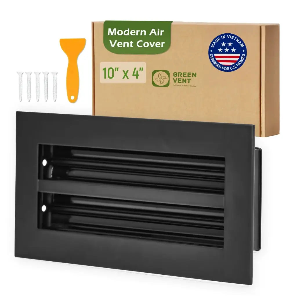 Aluminum Black Linear Slot Diffuser 10x4 (Duct Opening) - Modern Air Vent Cover