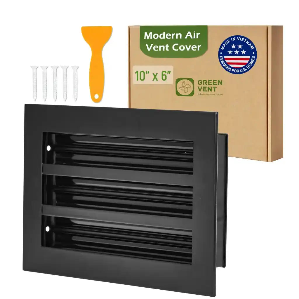 Aluminum Black Linear Slot Diffuser 10x6 (Duct Opening) - Modern Air Vent Cover