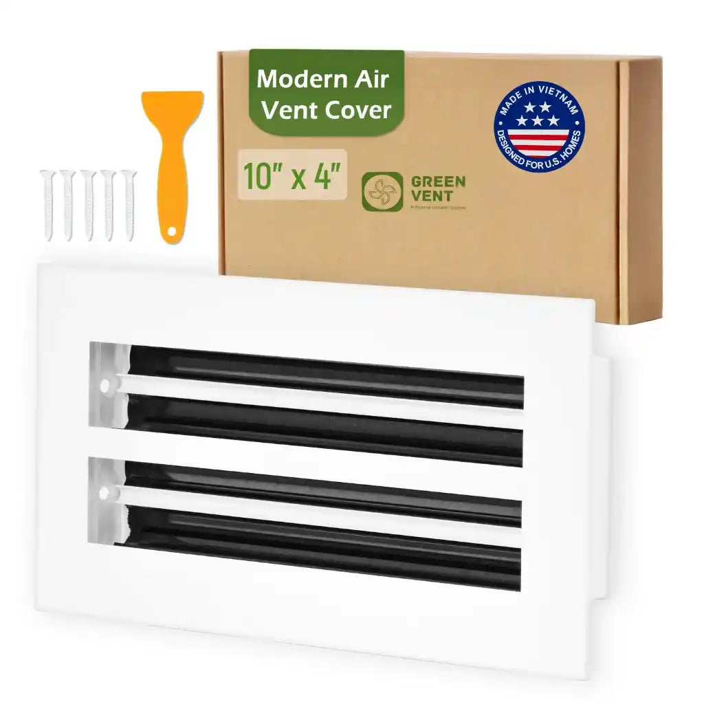 Aluminum White Linear Slot Diffuser 10x4 (Duct Opening)- Modern Air Vent Cover
