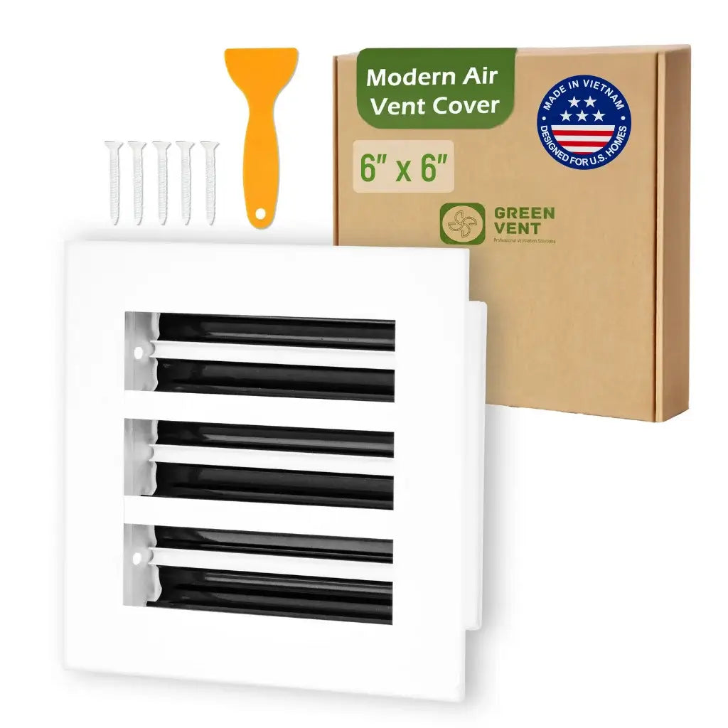 Aluminum White Linear Slot Diffuser 6x6 (Duct Opening)- Modern Air Vent Cover