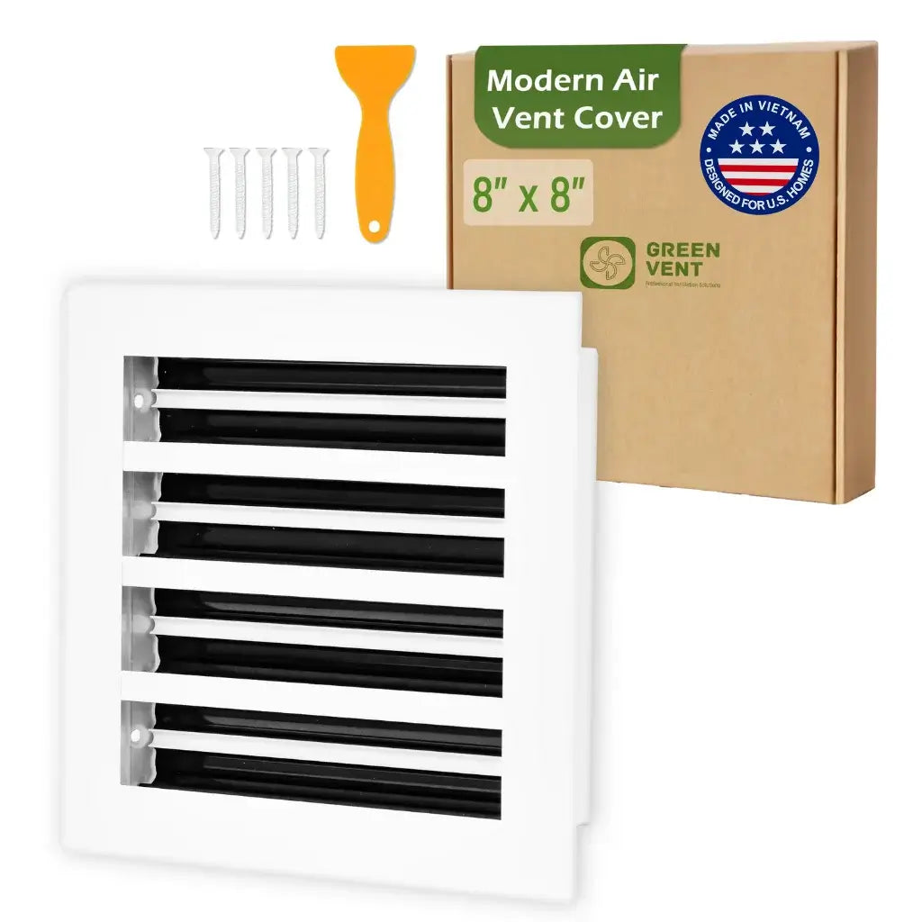 Aluminum White Linear Slot Diffuser 8x8 (Duct Opening)- Modern Air Vent Cover