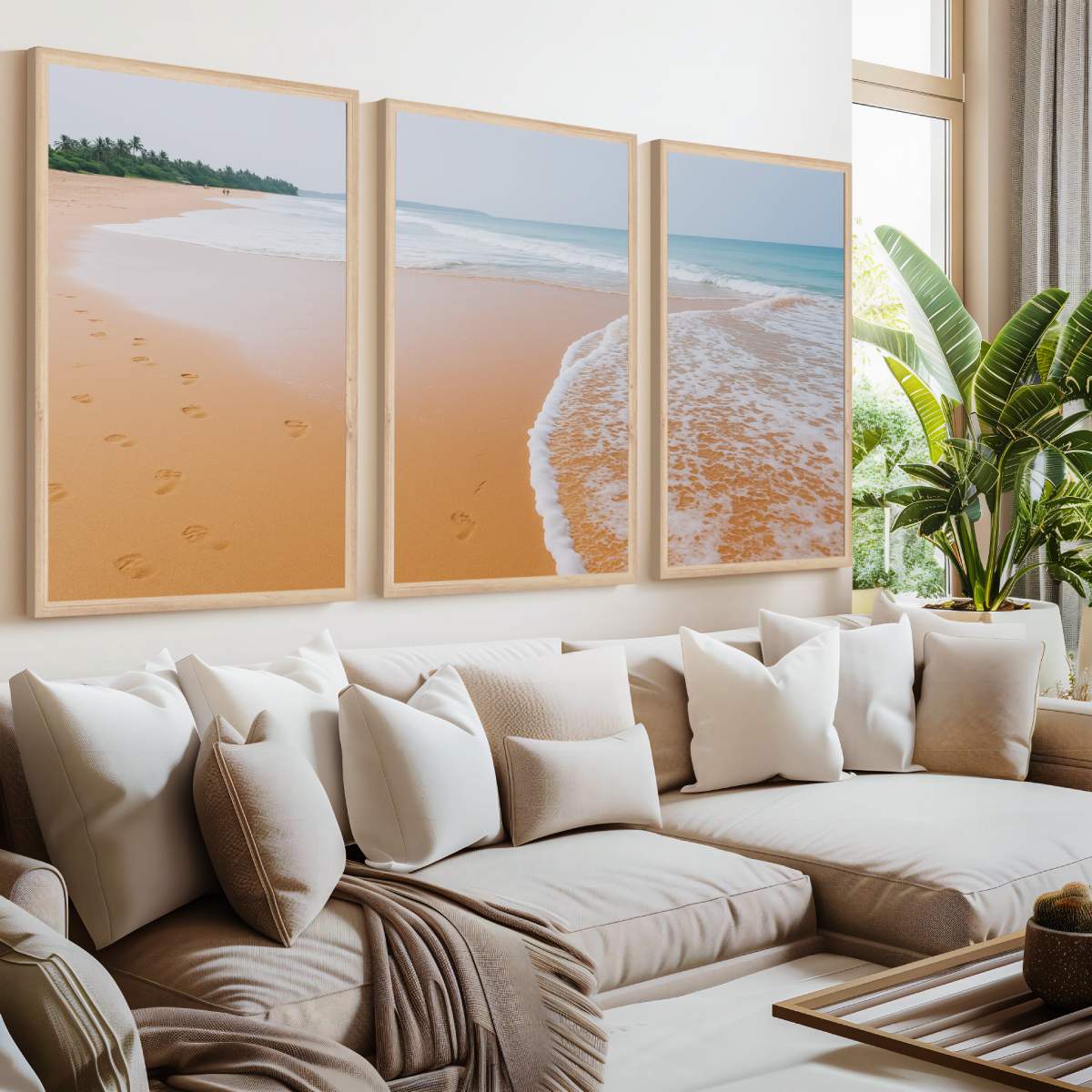 Beach and Coastal Wall Art – Ocean Sand with Footprints