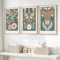 Butterfly Wall Art for Nursery – Floral Nature Print Set (3 Pieces)