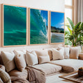 Coastal Style Prints – Ocean Wave Tunnel Triptych (Set of 3)