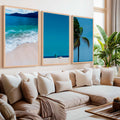 Cool Beach Wall Art – Minimalist Ocean Decor (Set of 3)